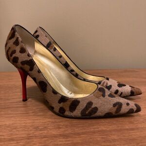 Giuseppe Zanotti Leopard Print Pointed Toe Pumps in Brown